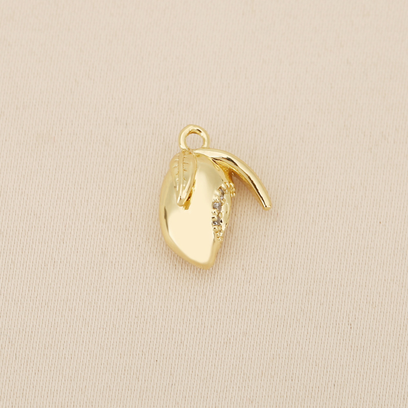 3pcs Seashell Shaped Synthetic Zirconia Copper Pendant Set